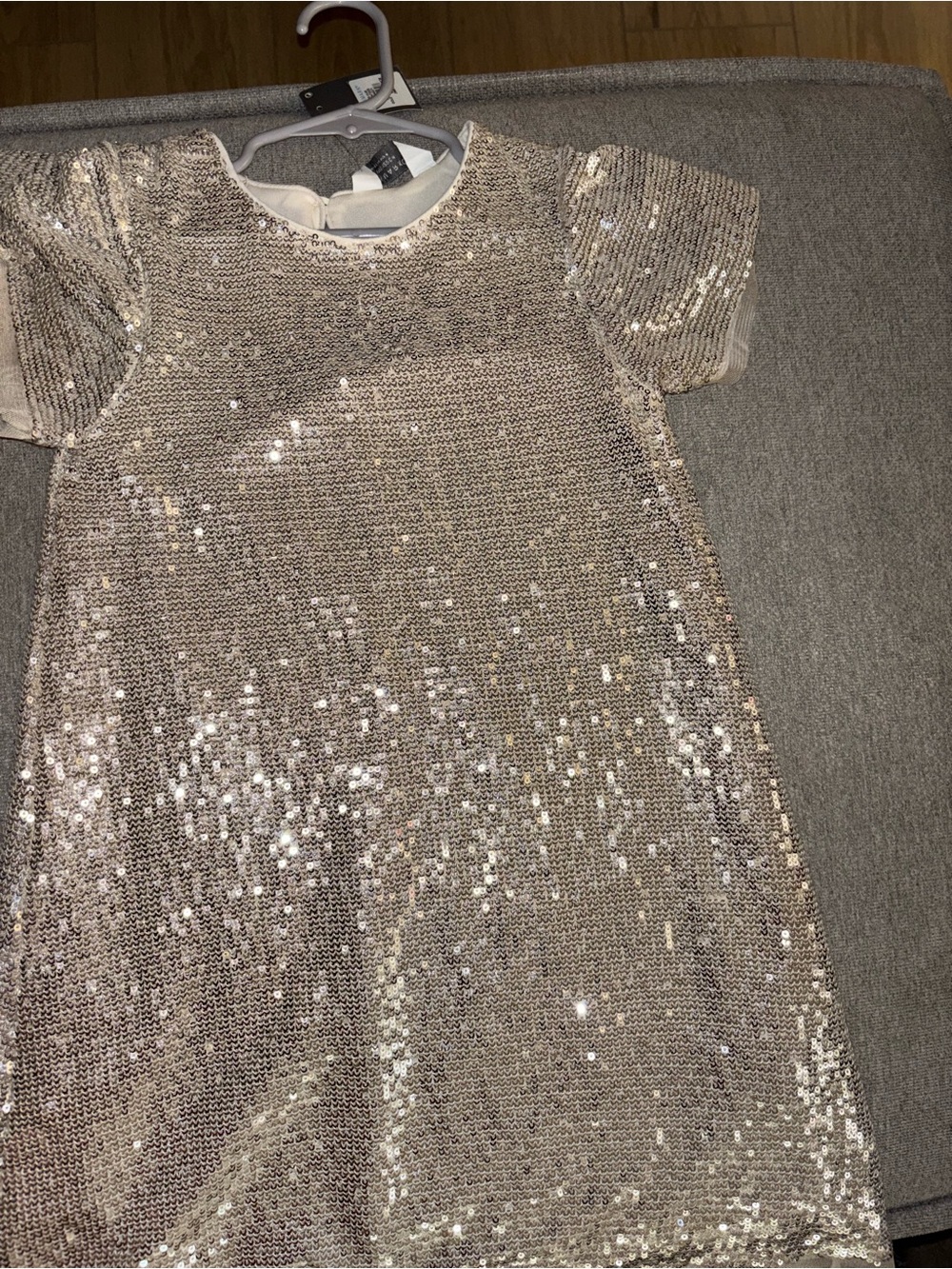 Primark Gold Sequin Short Sleeve Dress